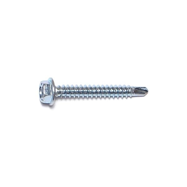 Buildright Self-Drilling Screw, #8 x 1-1/4 in, Zinc Plated Steel Flange Hex Head External Hex Drive, 163 PK 09773 - main